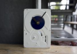 White Tillam clock made from hard drive